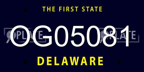 OG05081 Delaware License Plate