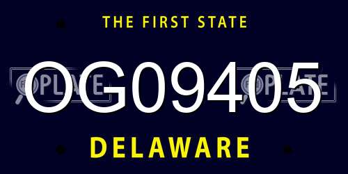 OG09405 Delaware License Plate