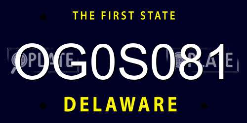 OG0S081 Delaware License Plate