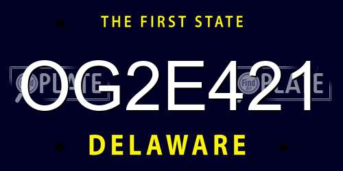 OG2E421 Delaware License Plate