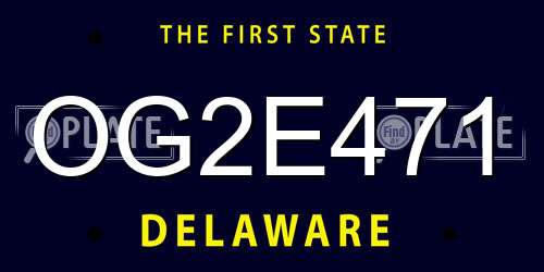 OG2E471 Delaware License Plate