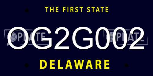 OG2G002 Delaware License Plate