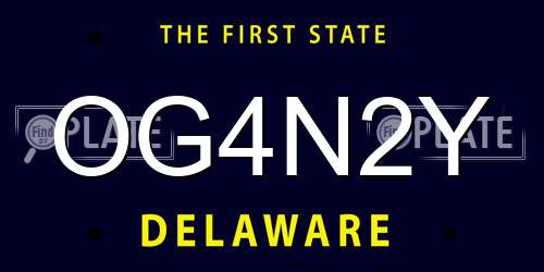OG4N2Y Delaware License Plate