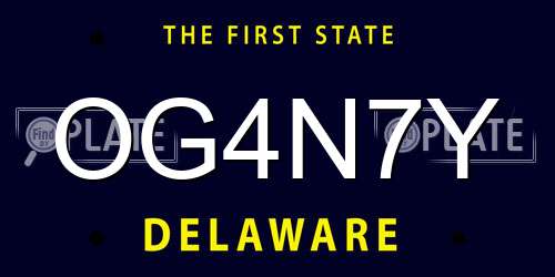 OG4N7Y Delaware License Plate