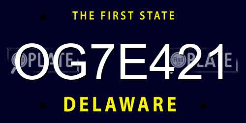 OG7E421 Delaware License Plate