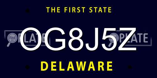 OG8J5Z Delaware License Plate