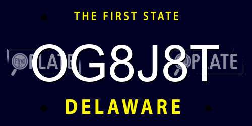 OG8J8T Delaware License Plate
