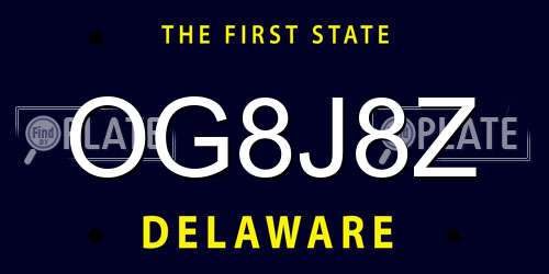 OG8J8Z Delaware License Plate