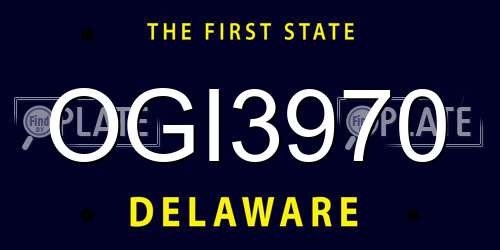 OGI3970 Delaware License Plate