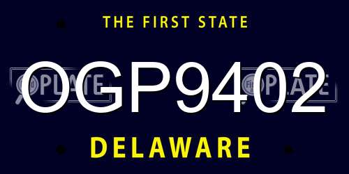 OGP9402 Delaware License Plate