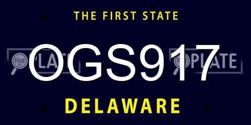OGS917 Delaware License Plate