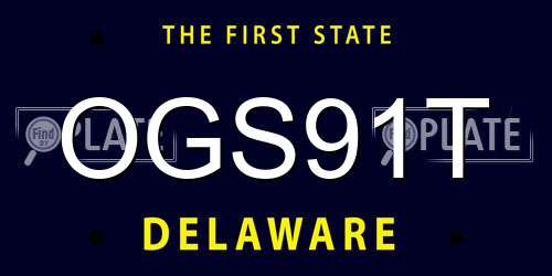 OGS91T Delaware License Plate
