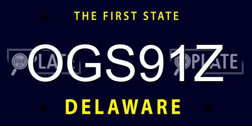 OGS91Z Delaware License Plate