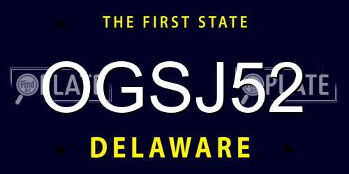 OGSJ52 Delaware License Plate