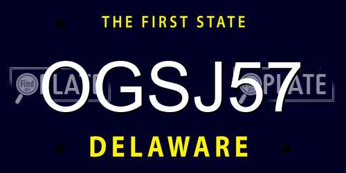 OGSJ57 Delaware License Plate