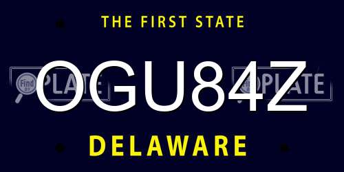 OGU84Z Delaware License Plate