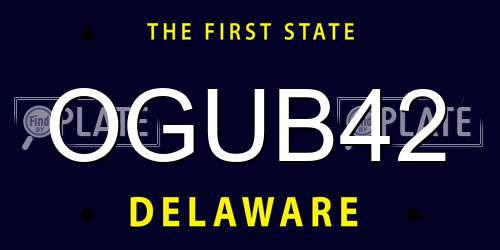 OGUB42 Delaware License Plate