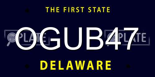 OGUB47 Delaware License Plate