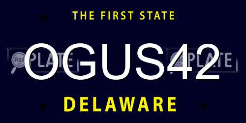 OGUS42 Delaware License Plate