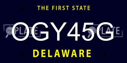 OGY45G Delaware License Plate