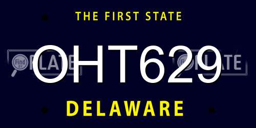 OHT629 Delaware License Plate