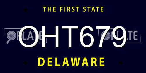 OHT679 Delaware License Plate
