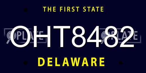 OHT8482 Delaware License Plate