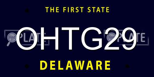 OHTG29 Delaware License Plate