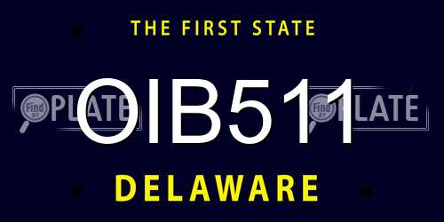 OIB511 Delaware License Plate