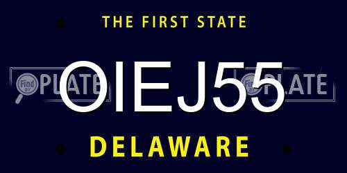 OIEJ55 Delaware License Plate
