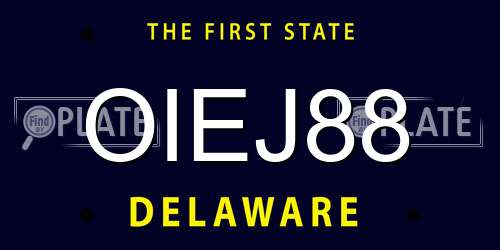 OIEJ88 Delaware License Plate