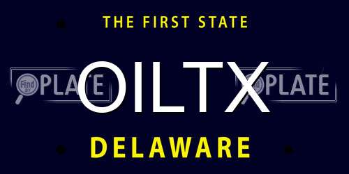 OILTX Delaware License Plate