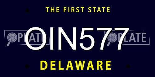 OIN577 Delaware License Plate