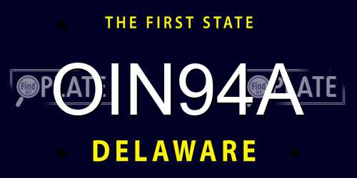 OIN94A Delaware License Plate