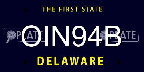 OIN94B Delaware License Plate