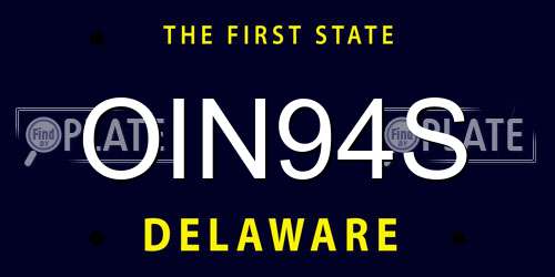 OIN94S Delaware License Plate