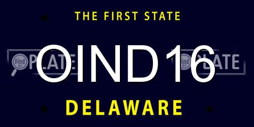 OIND16 Delaware License Plate