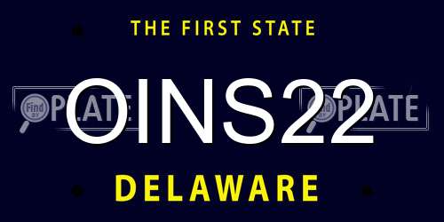 OINS22 Delaware License Plate