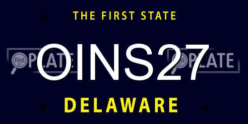 OINS27 Delaware License Plate