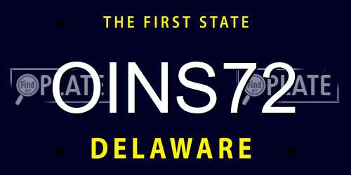 OINS72 Delaware License Plate