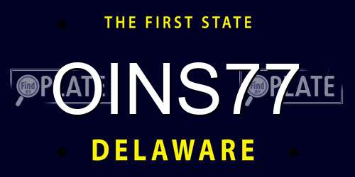 OINS77 Delaware License Plate
