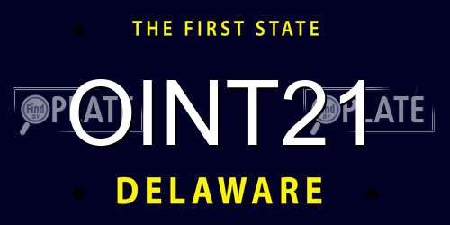 OINT21 Delaware License Plate