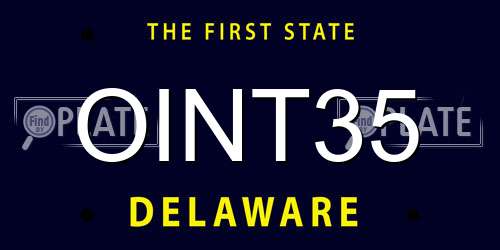 OINT35 Delaware License Plate