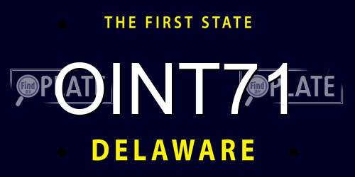 OINT71 Delaware License Plate