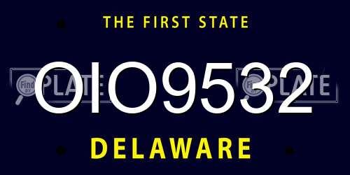 OIO9532 Delaware License Plate