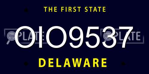 OIO9537 Delaware License Plate