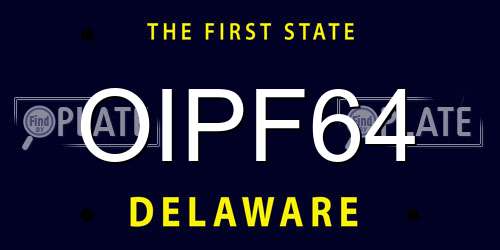 OIPF64 Delaware License Plate