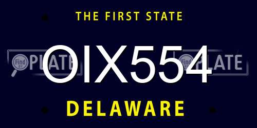 OIX554 Delaware License Plate