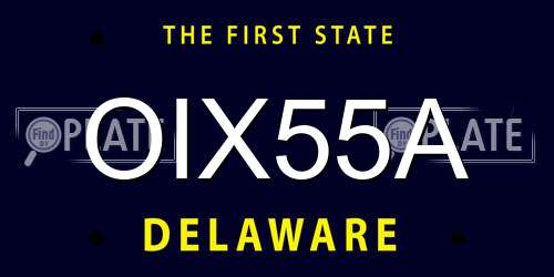 OIX55A Delaware License Plate