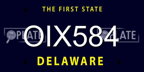 OIX584 Delaware License Plate